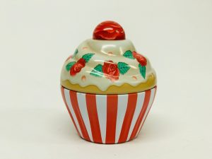 Petit Cupcake rayé rouge